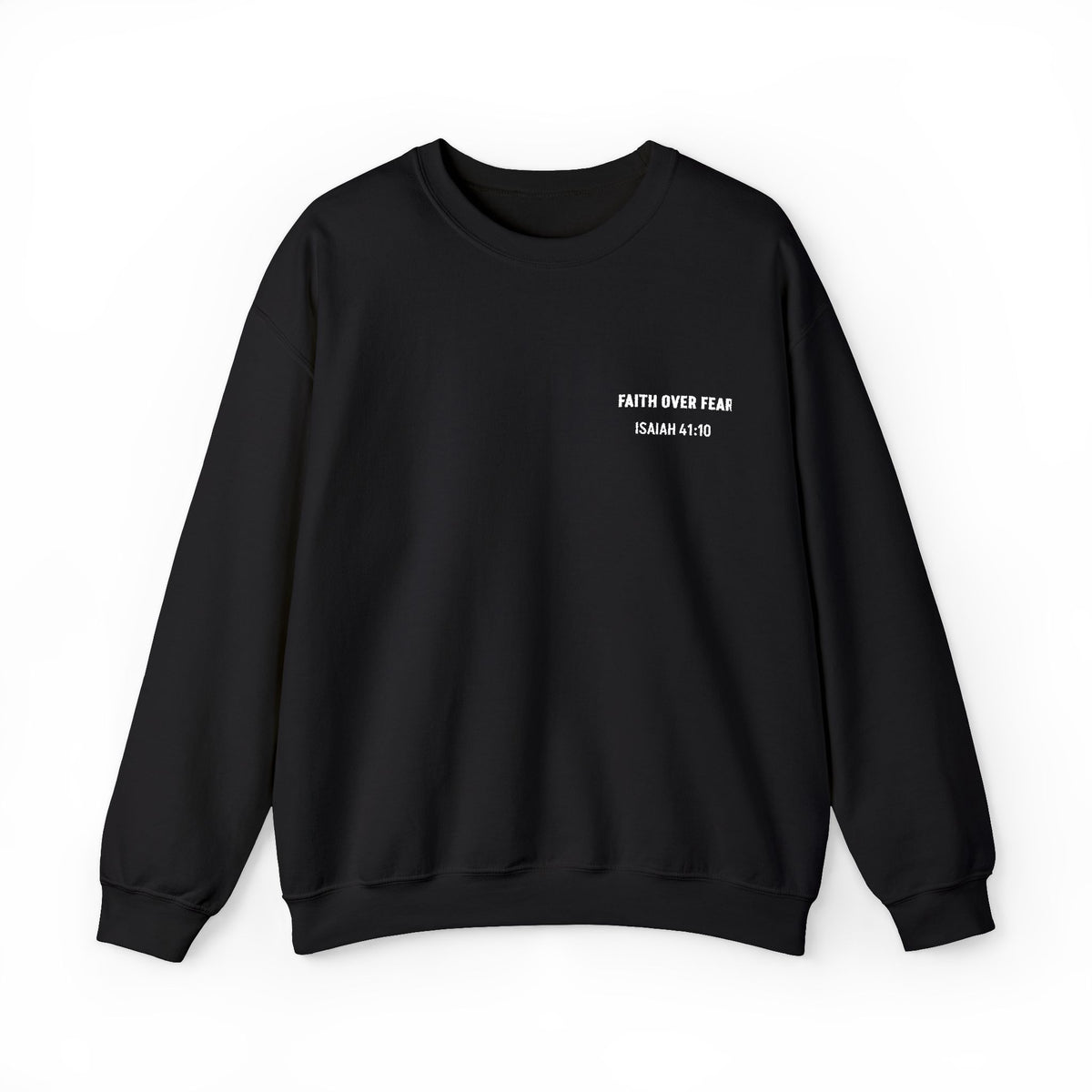 Faith Over Fear Embroidered Crewneck Sweatshirt | Isaiah 41:10