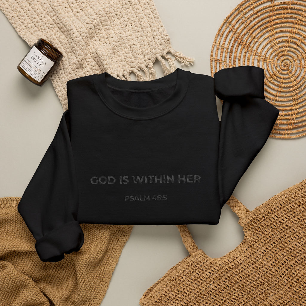 God Is Within Her Crewneck Sweatshirt | Psalm 46:5 Christian SweatShirt