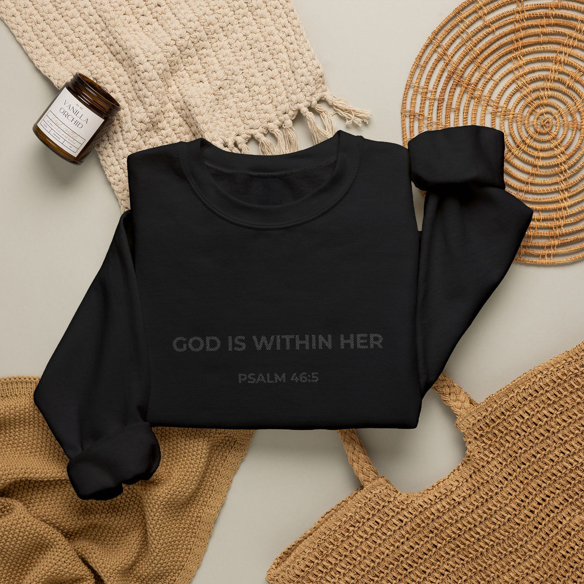 God Is Within Her Crewneck Sweatshirt | Psalm 46:5 Christian SweatShirt