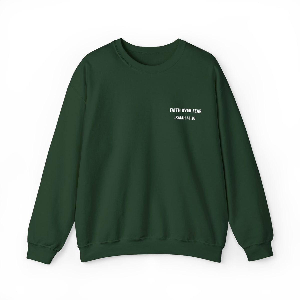 Faith Over Fear Embroidered Crewneck Sweatshirt | Isaiah 41:10
