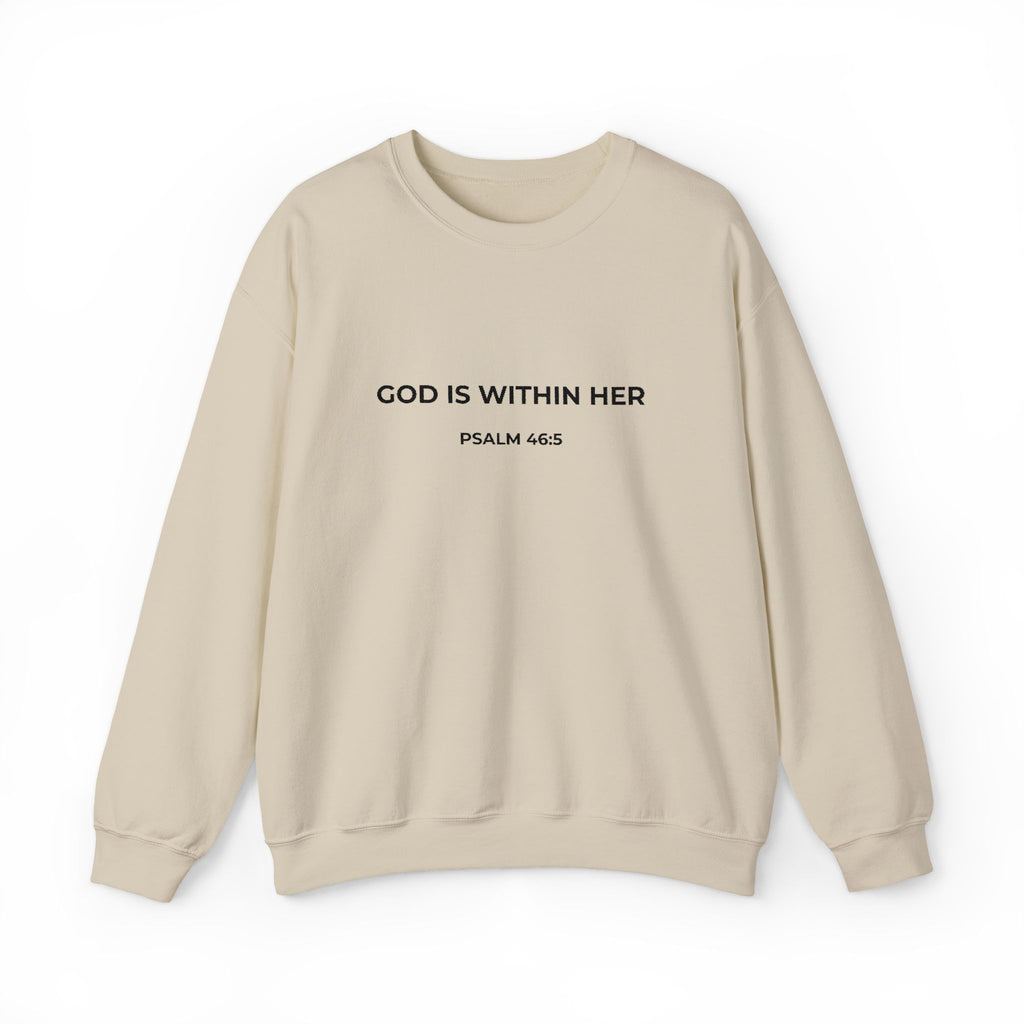God Is Within Her Crewneck Sweatshirt | Psalm 46:5 Christian SweatShirt