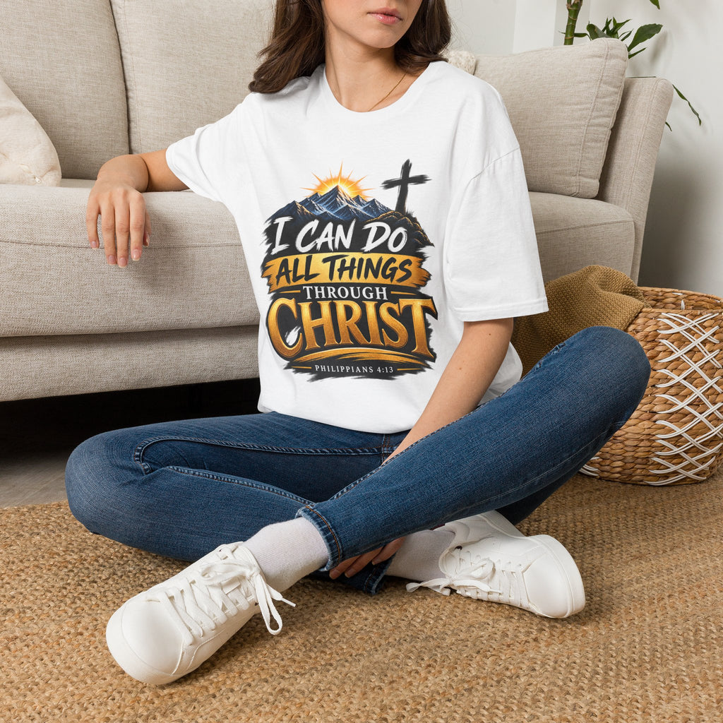 Christian T-Shirt — I Can Do All Things Through Christ | Philippians 4:13 Faith Tee