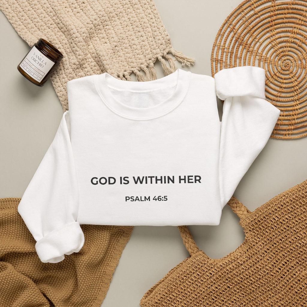 God Is Within Her Crewneck Sweatshirt | Psalm 46:5 Christian SweatShirt