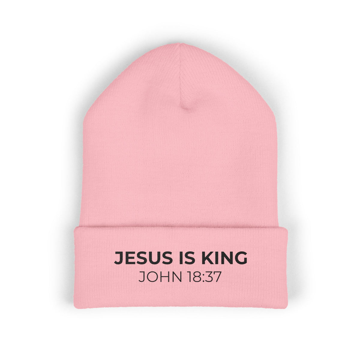 Jesus Is King Embroidered Beanie | John 18:37 Christian Hat