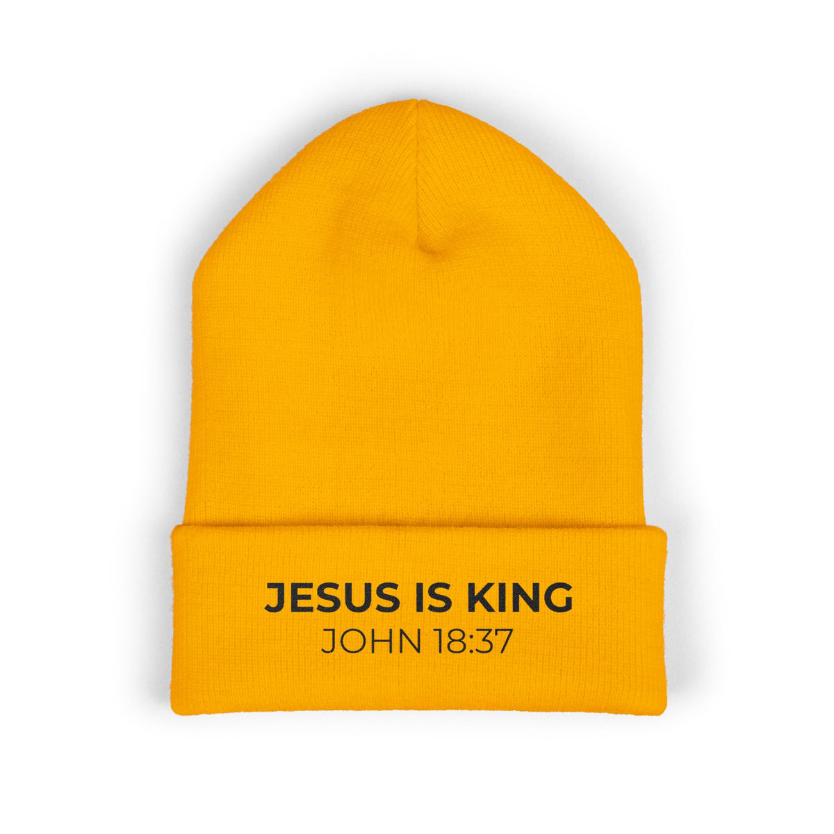 Jesus Is King Embroidered Beanie | John 18:37 Christian Hat